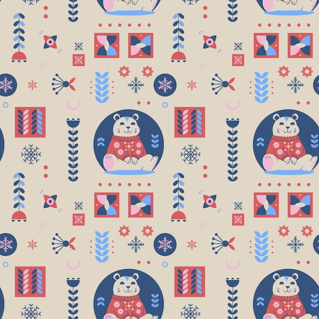 Free vector hand drawn nordic pattern design