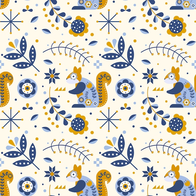 Hand drawn nordic pattern