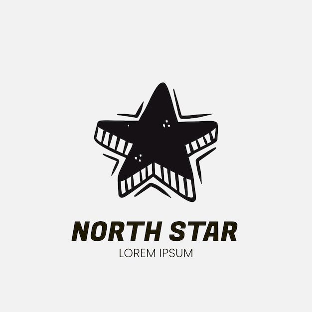 Hand drawn north star logo