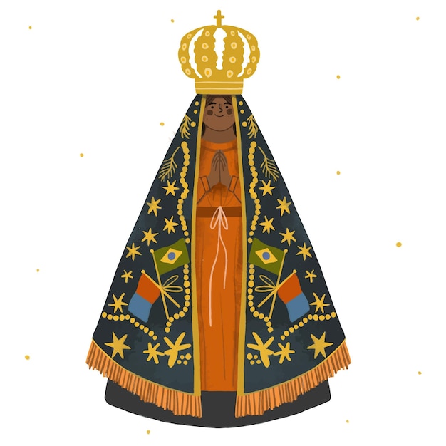 Free vector hand drawn nossa senhora aparecida illustration