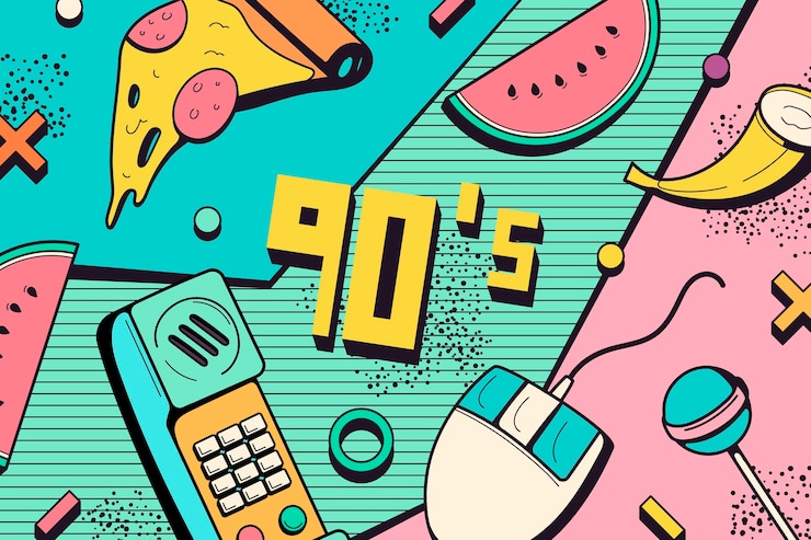 Free Vector hand drawn nostalgic 90's background