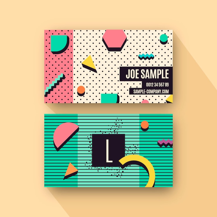 Free Vector hand drawn nostalgic 90's business cards