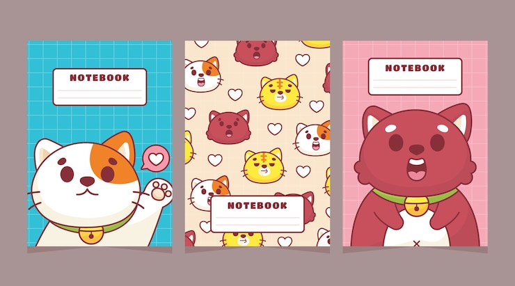 Free Vector hand drawn notebook cover design