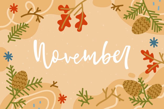 Free vector hand drawn november background