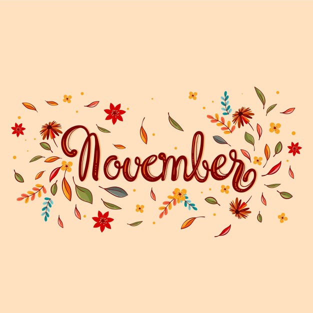 Hand drawn november lettering