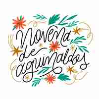 Free vector hand drawn novena de aguinaldos lettering