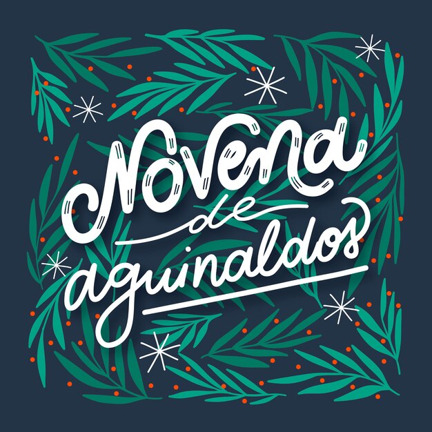 손으로 그린 novena de aguinaldos 글자