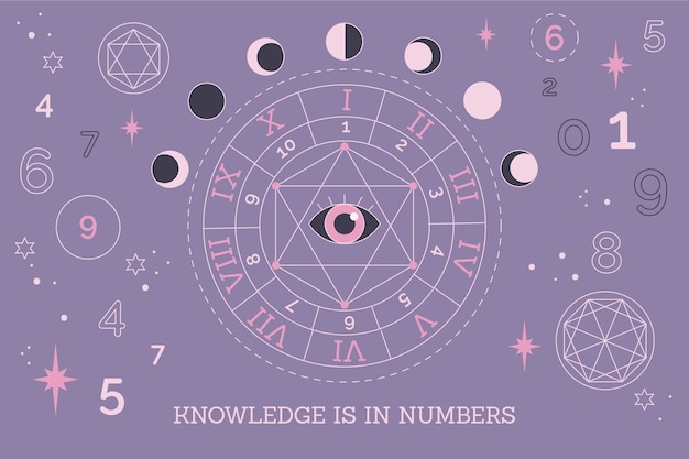 Free vector hand drawn numerology background