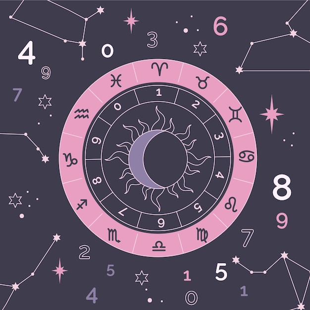 Hand drawn numerology illustration