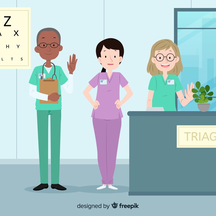 Free Vector hand drawn nurse team