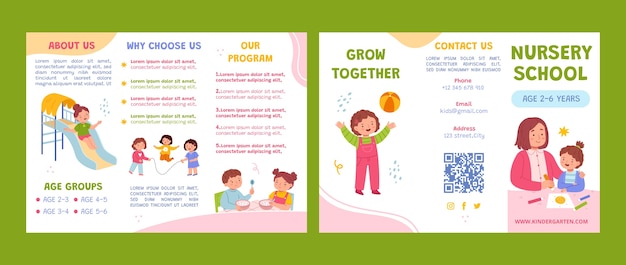 Hand drawn nursery school brochure