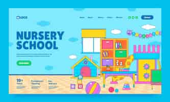 Free vector hand drawn nursery school design template