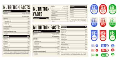 Free vector hand drawn nutrition label collection