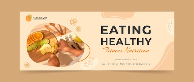 Hand drawn nutritionist advice facebook cover template