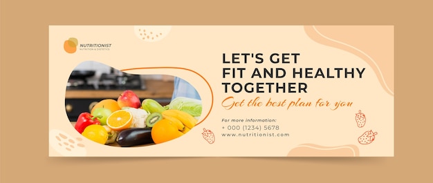 Free vector hand drawn nutritionist advice facebook cover template