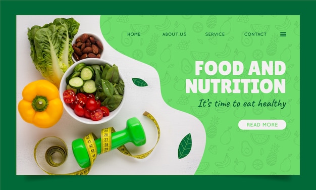 Hand drawn nutritionist advice landing page