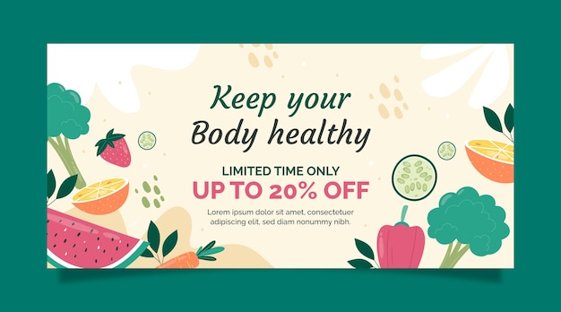 Free vector hand drawn nutritionist advice sale banner template