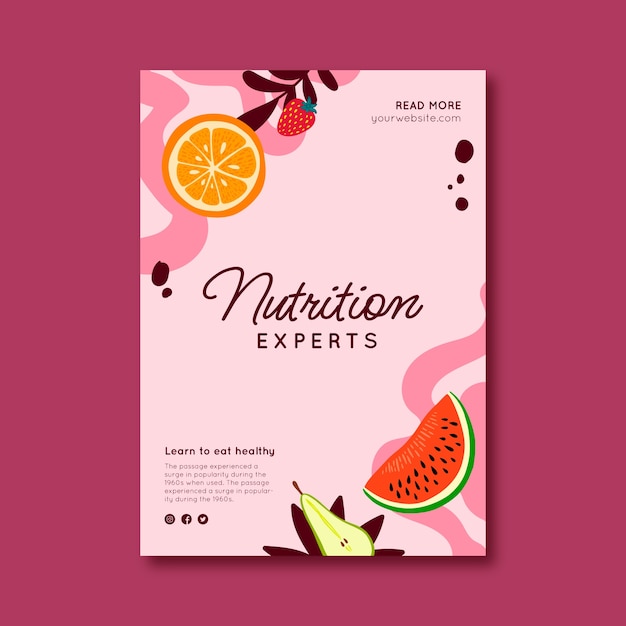 Free vector hand drawn nutritionist job poster template