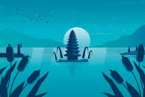 Free vector hand drawn nyepi background