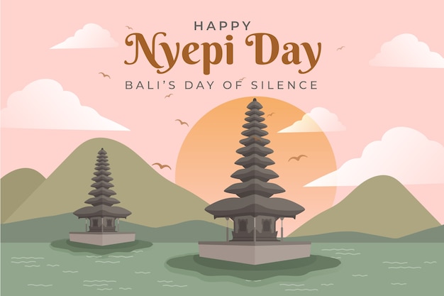 Sfondo nyepi disegnato a mano