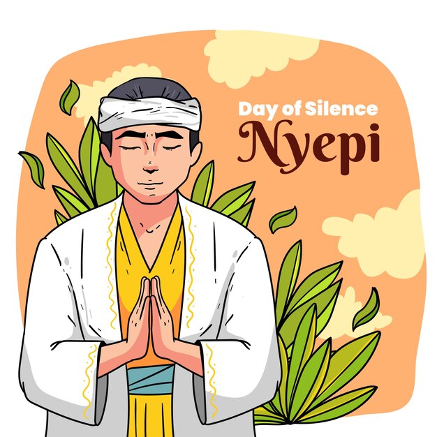 Hand drawn nyepi illustration