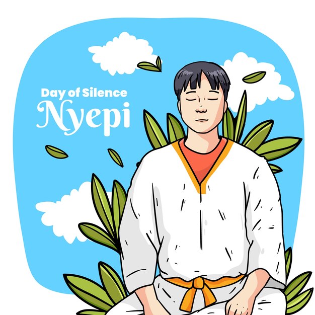 Hand drawn nyepi illustration