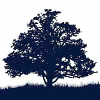 Free vector hand drawn oak tree silhouette