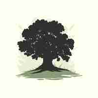 Free vector hand drawn oak tree silhouette