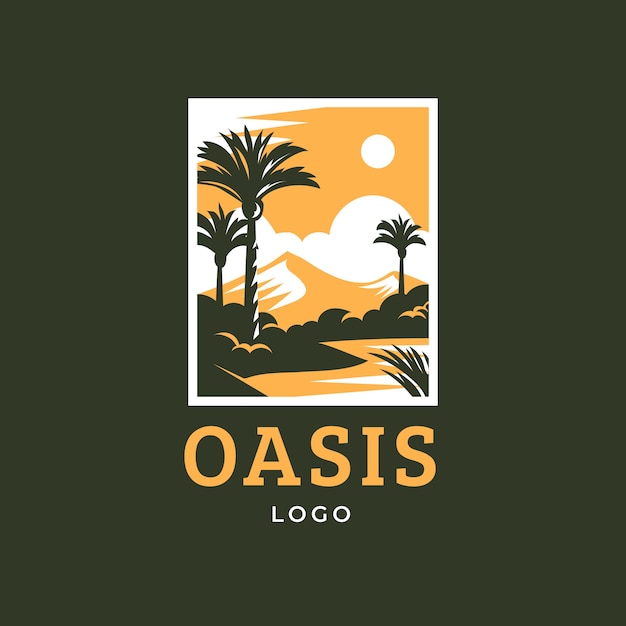 Modello di logo oasi disegnato a mano