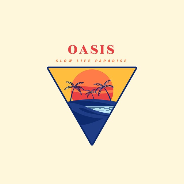 Hand drawn oasis logo template