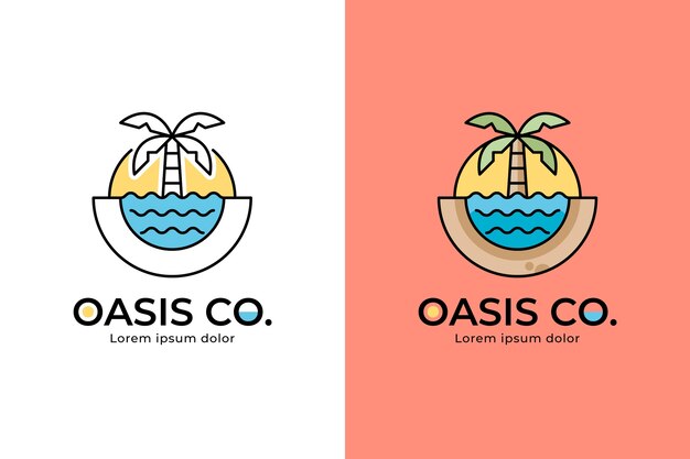 Hand drawn oasis logo  template