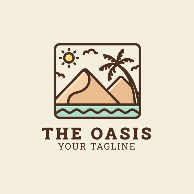 Ручной обращается шаблон логотипа оазиса