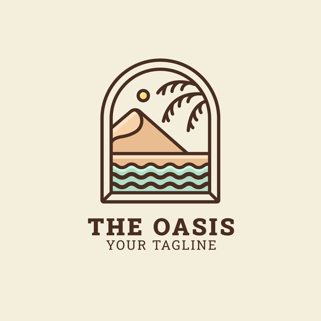 Hand drawn oasis logo template