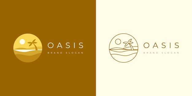 Hand drawn oasis logo template