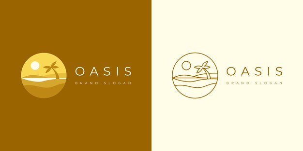 Ручной обращается шаблон логотипа оазиса