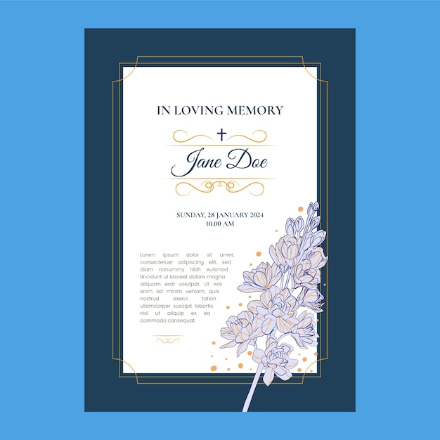 Free vector hand drawn obituary template design