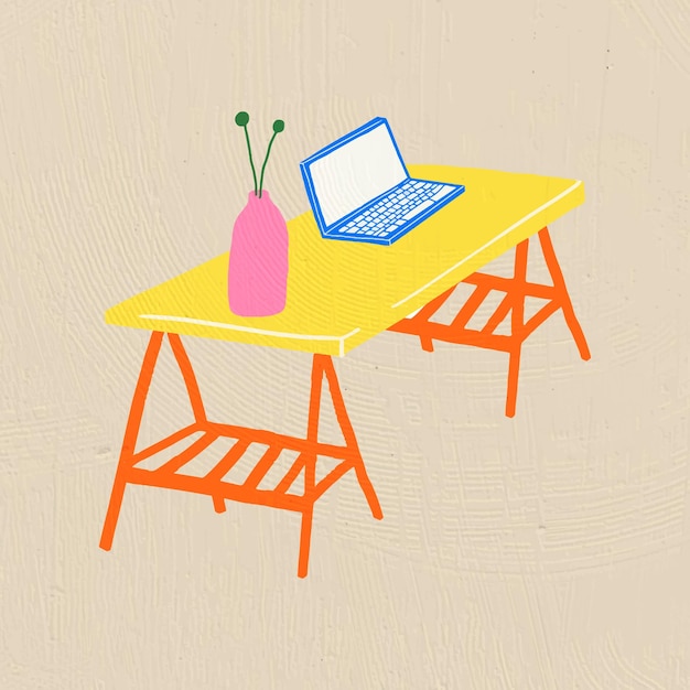 Vettore gratuito mobili vettoriali oggetti disegnati a mano in stile grafico piatto colorato