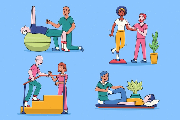 Free Vector hand drawn occupational therapy activity collection