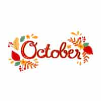 Free vector hand drawn october lettering