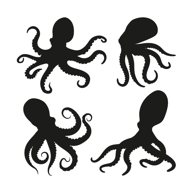 Free vector hand drawn octopus silhouette