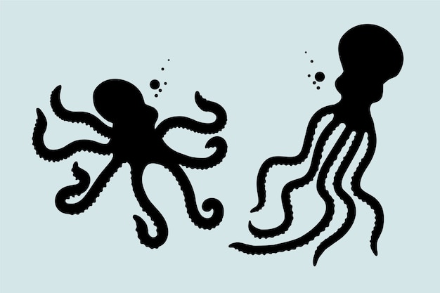 Free vector hand drawn octopus silhouette