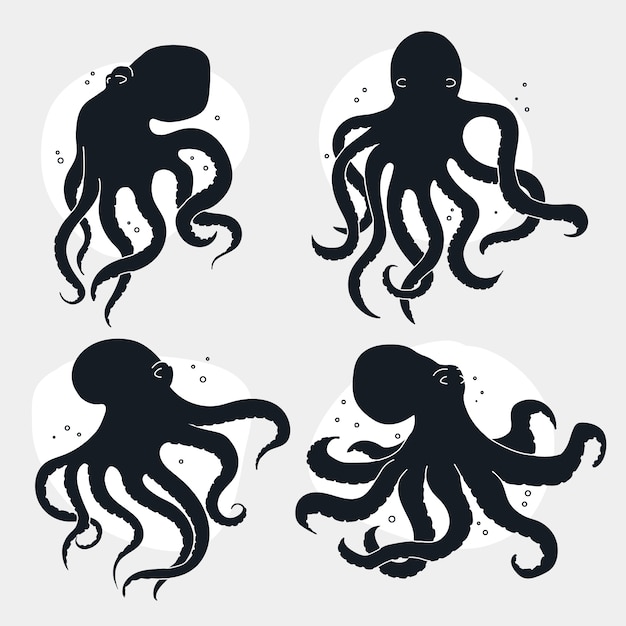 Free vector hand drawn octopus silhouette