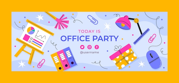 Hand drawn office party template