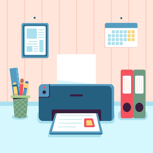 Free vector hand drawn office printer illustration