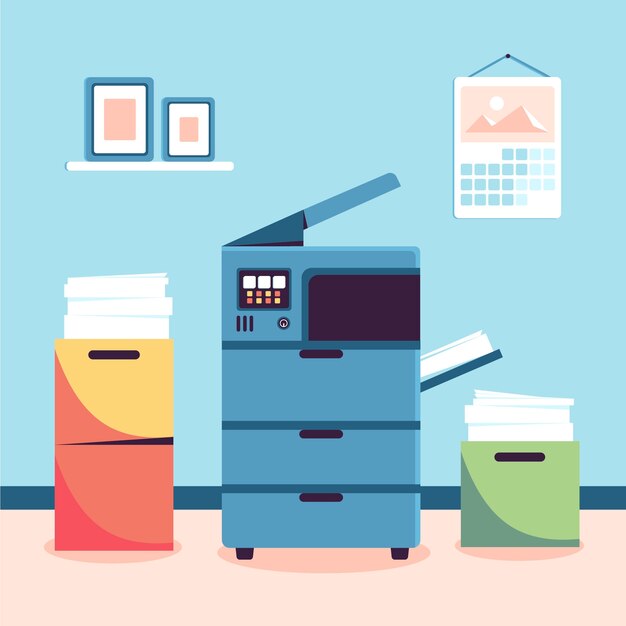 Free vector hand drawn office printer illustration