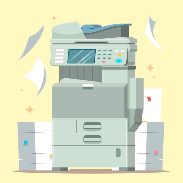 Free vector hand drawn office printer illustration