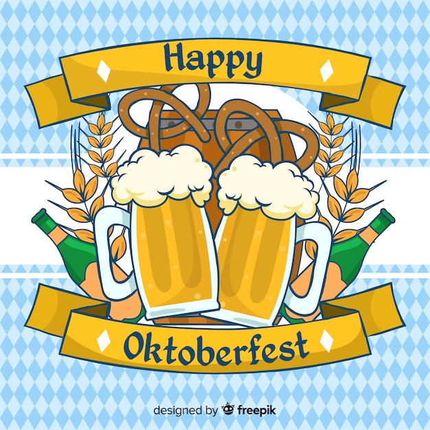 Sfondo più oktoberfest disegnato a mano