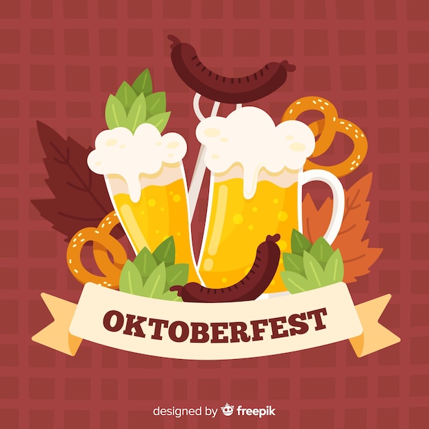 Hand drawn oktoberfest background