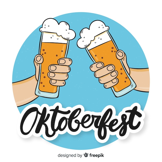 Sfondo più oktoberfest disegnato a mano