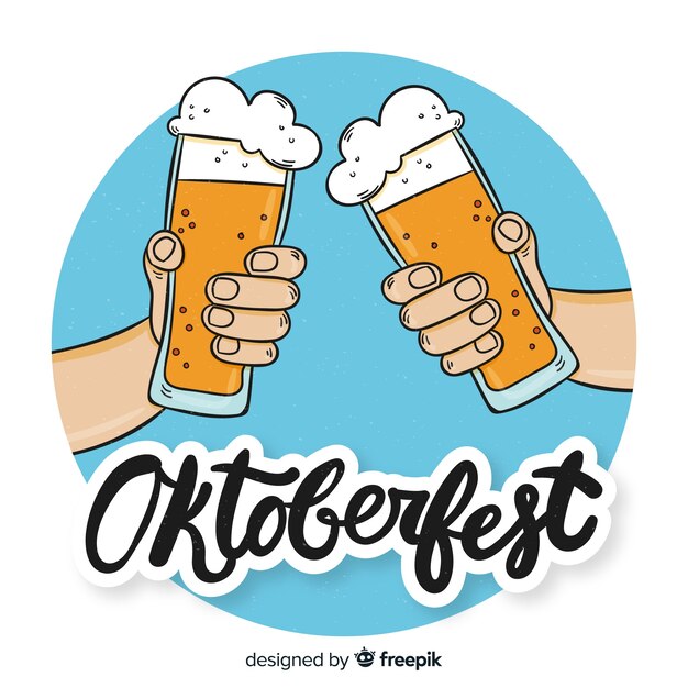 Hand drawn oktoberfest background